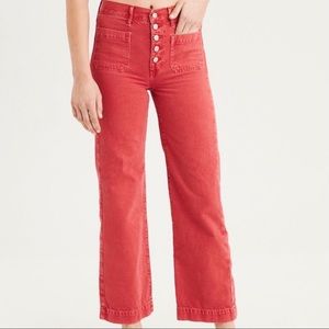 American Eagle Wide Leg, Crop, High Rise Jeans Size 8 (NWT)
